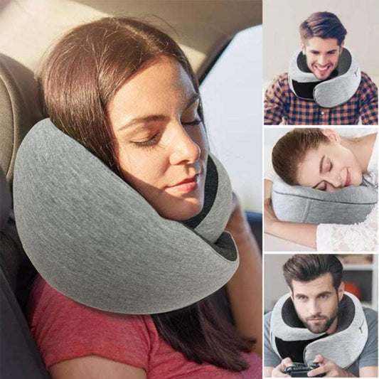 Memory Foam Travel Neck Pillow – Ultimate Comfort for Airplane & Road Trips - Fit Plus Now