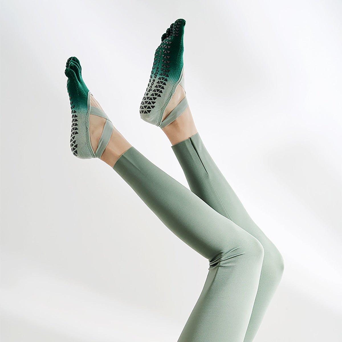 Non-Slip Yoga Socks with Grips – Full Toe Sticky Grip Socks for Yoga, Pilates, Barre & Dance. - Fit Plus Now