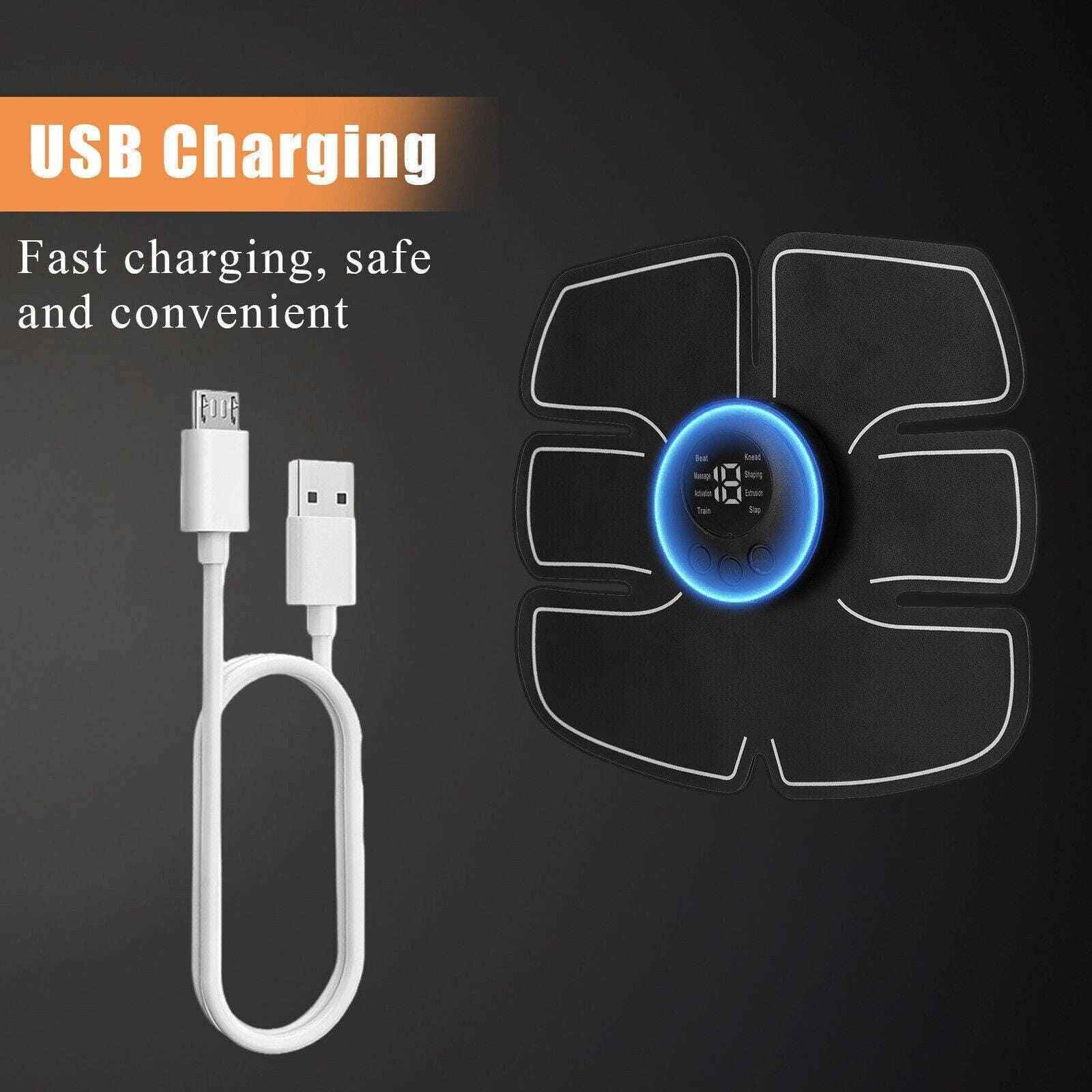 Rechargeable EMS ABS Muscle Toner – Portable Ab Stimulator & Core Trainer.