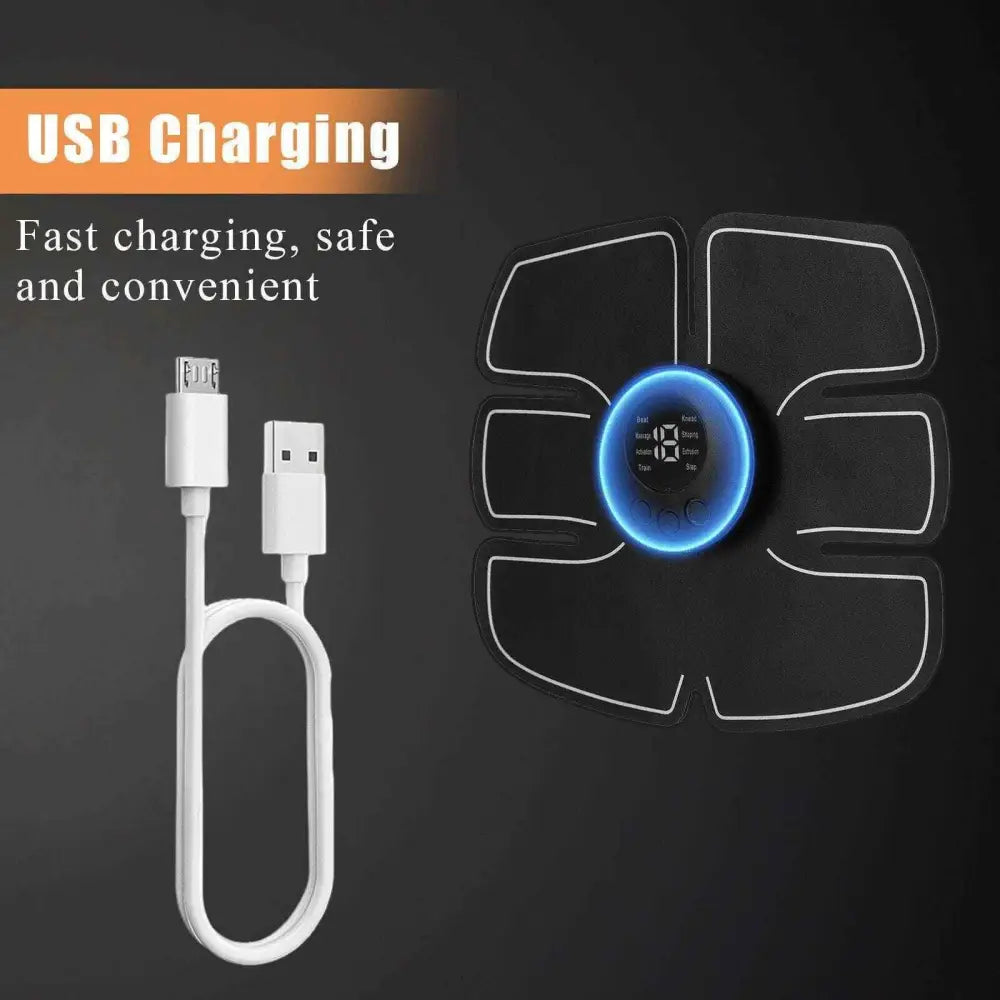 Rechargeable EMS ABS Muscle Toner – Portable Ab Stimulator & Core Trainer.