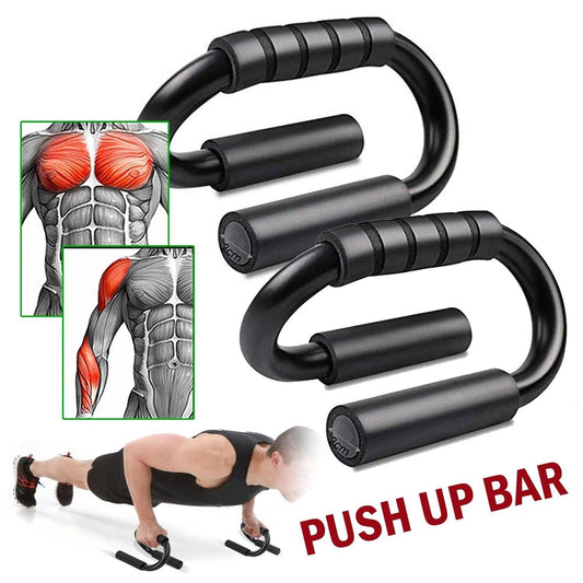 S-Shaped Non-Slip Push-Up Bars for Strength Training & Home Workouts. - Fit Plus Now