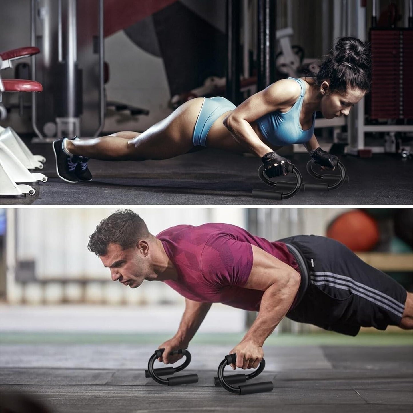 S-Shaped Non-Slip Push-Up Bars for Strength Training & Home Workouts. - Fit Plus Now