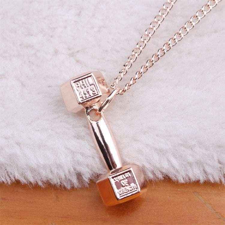 Titanium Barbell Necklace – Stylish Fitness Dumbbell Pendant for Men & Women.